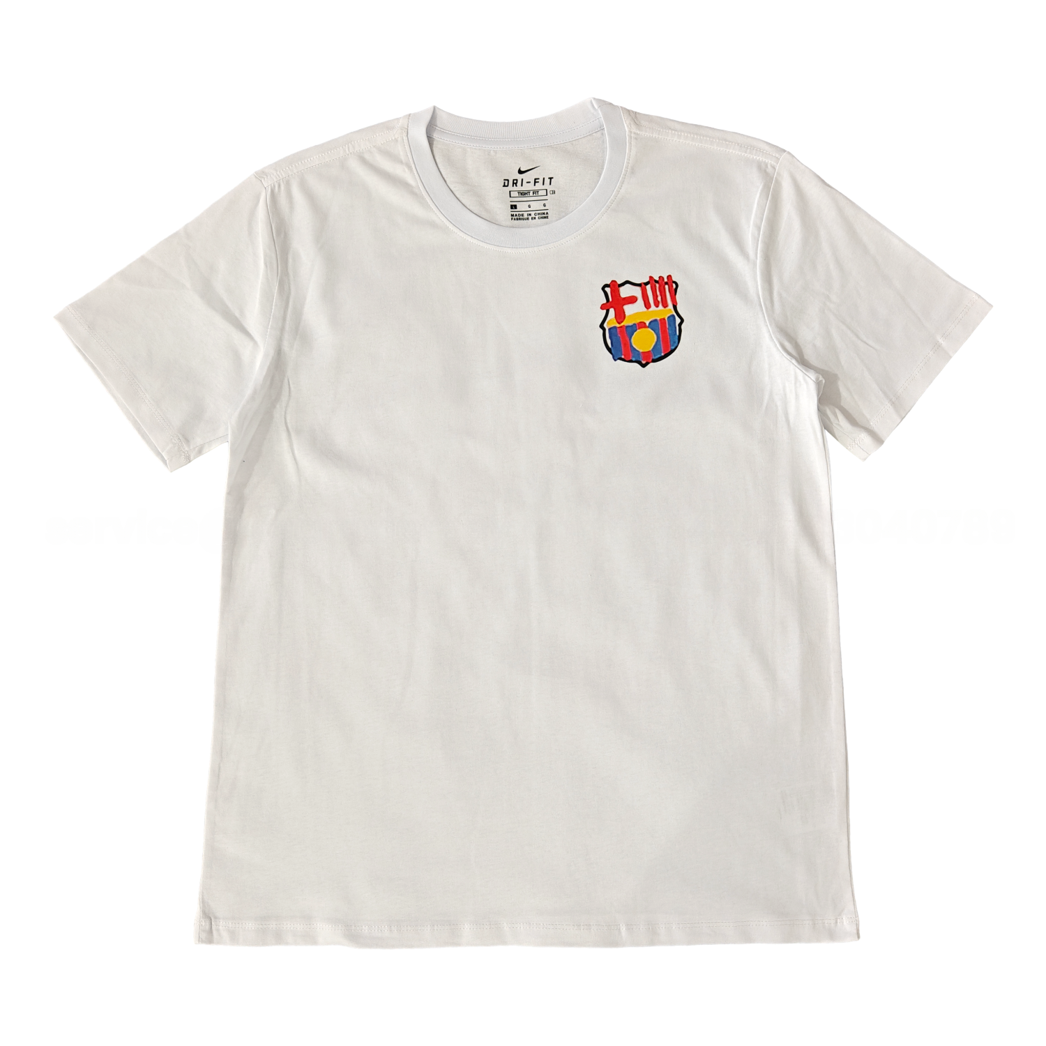 Barcelona Tots Units Fem Força Full-Color Drawing Of The Shield T-shirt【White】 - JerseysGala
