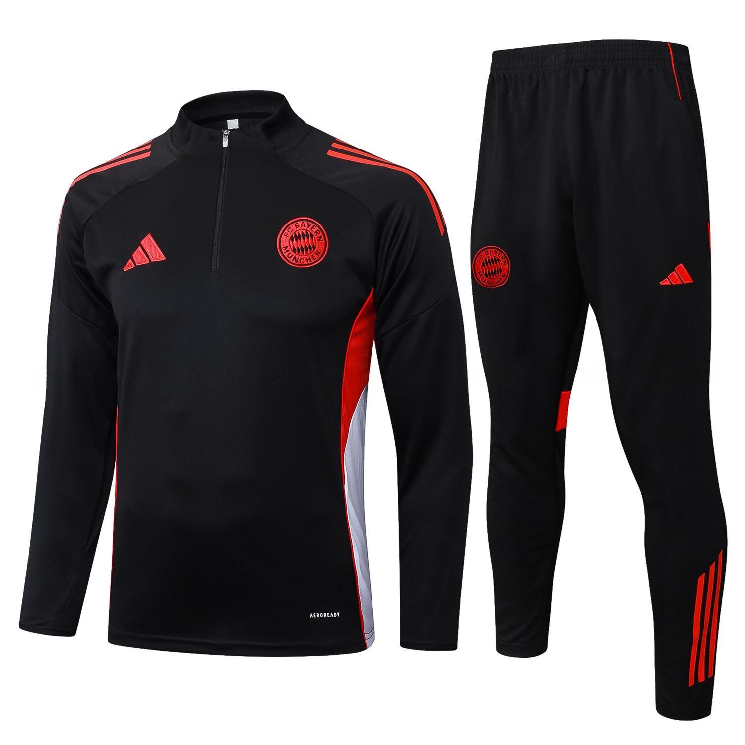 Bayern Munich 25-26 Long Sleeves Training Set - Black Top & Pants with Orange Badge - JerseysGala
