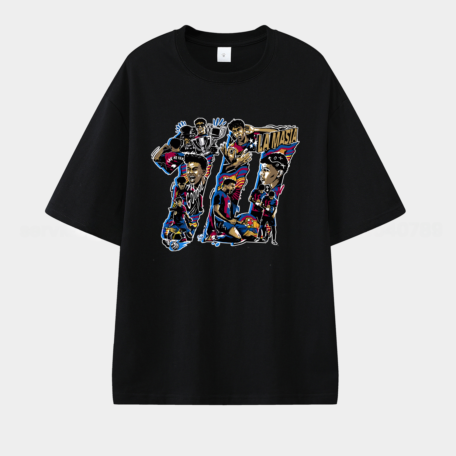 LAMINE YAMAL - Barcelona No. 10 Glories Collage 2025 Unisex Pure Cotton T-shirt - JerseysGala
