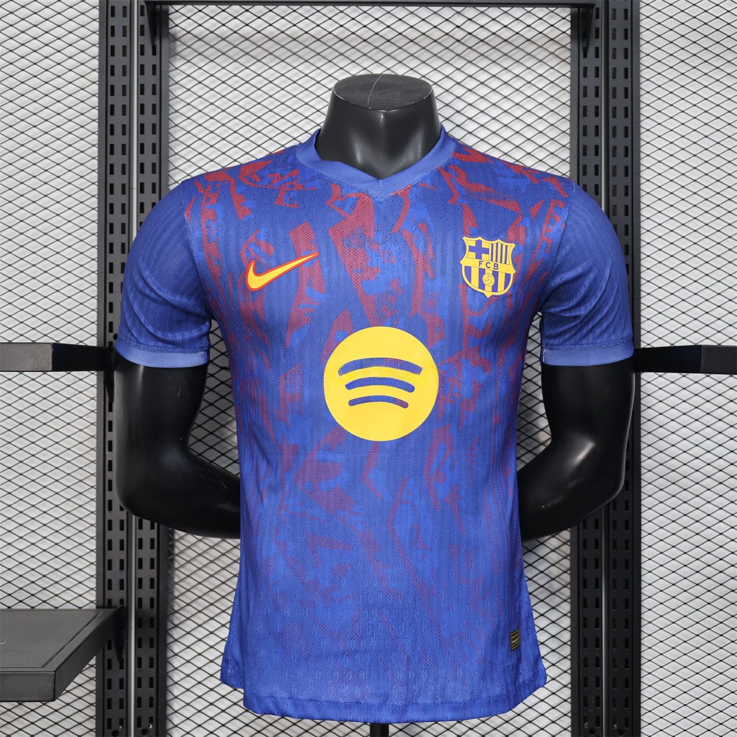 Barcelona 25-26 Blue Gradient and Red Shaped Pattern Pattern Jersey - Player Version - JerseysGala