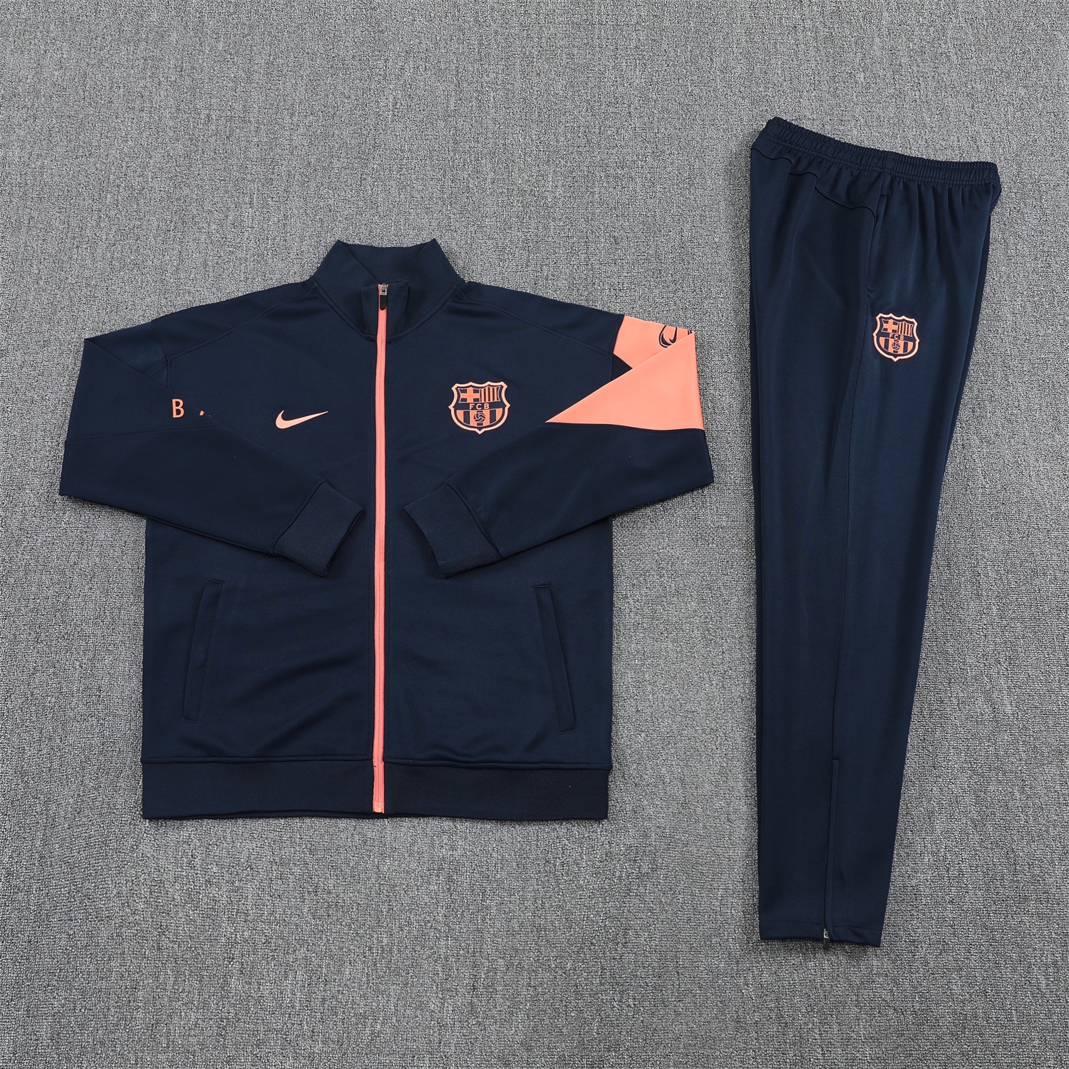 Barcelona 25-26 Jacket Training Tracksuit - Black Orange Jackets & Black Pants - JerseysGala