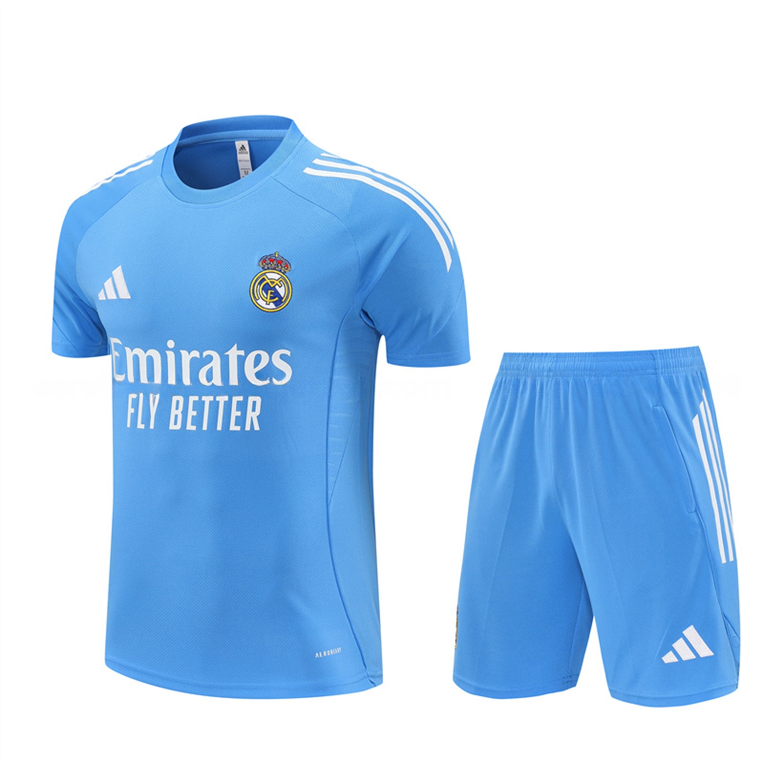 Real Madrid 25-26 Short-Sleeve Training Set - Sky Blue Top and Sky Blue Shorts - JerseysGala