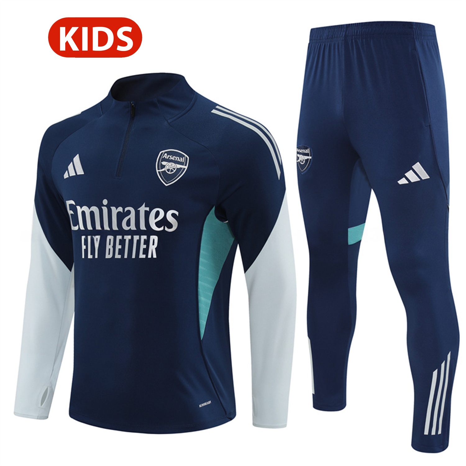 Arsenal 25-26 Kids Long Sleeve Training Set - Royal Blue Top & Royal Blue Pants - JerseysGala