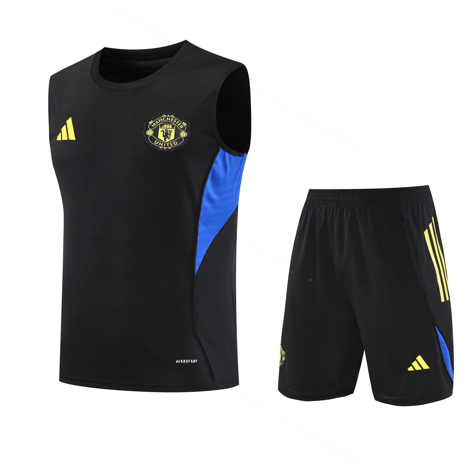 Manchester United 25-26 Vest Training Set - Black And Light Grey Vest & Black Shorts - JerseysGala