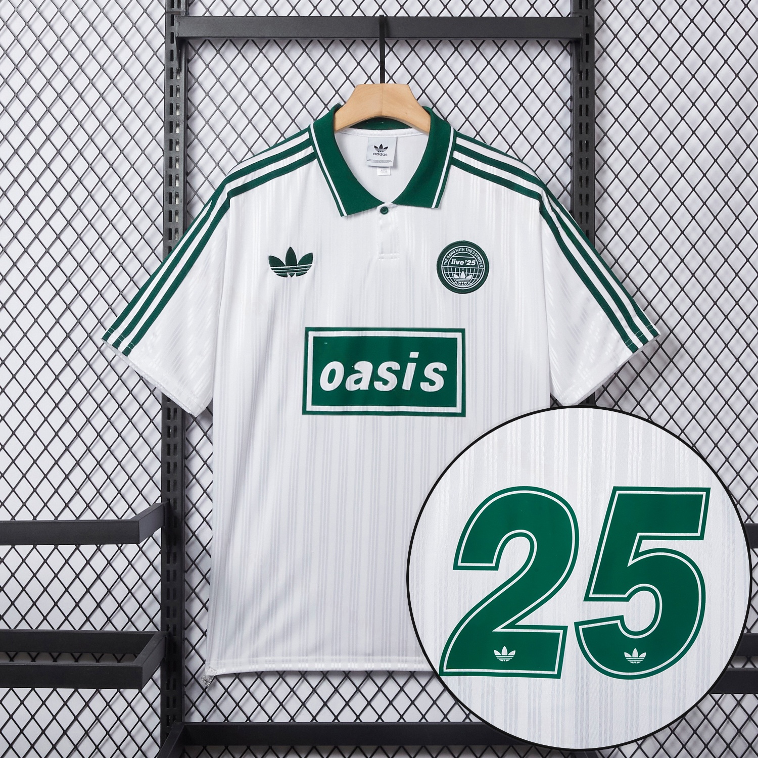 Bohemian 25-26 Oasis Originals Tour Light White Jersey With Number 25 - Fans Version - JerseysGala